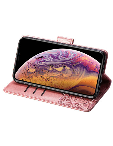iPhone XS Max Plånboksfodral PU-Läder 4-FACK Motiv Fjäril