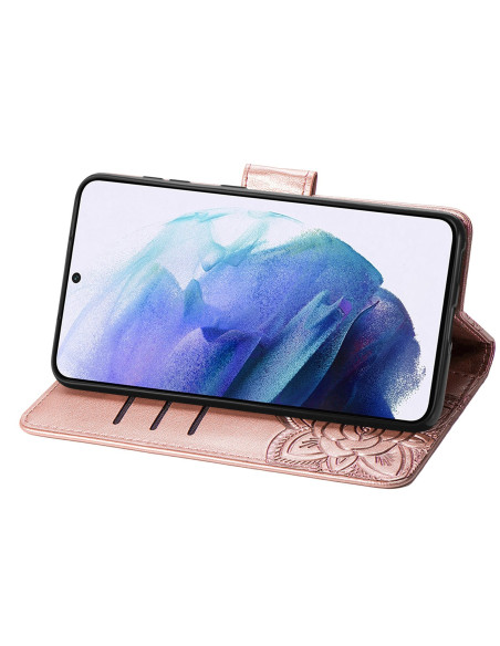 Samsung S21 Plus Plånboksfodral PU-Läder 4-FACK Motiv Fjäril