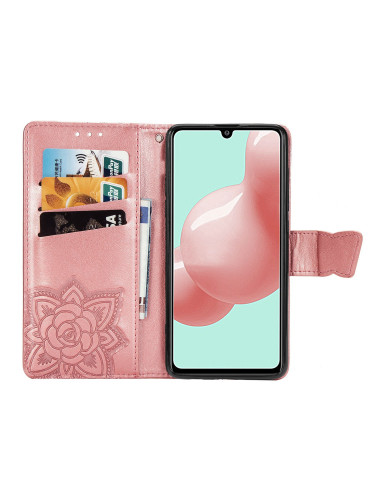 Samsung A41 Plånboksfodral PU-Läder 4-FACK Motiv Fjäril