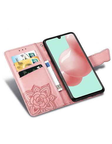 Samsung A41 Plånboksfodral PU-Läder 4-FACK Motiv Fjäril