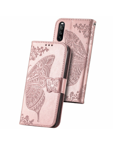 Fjärilsmönstrat plånboksfodral för Xperia 10 III med stängt lock och detaljerad yta