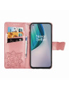 OnePlus Nord N10 Plånboksfodral PU-Läder 4-FACK Motiv Fjäril