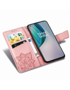 OnePlus Nord N10 Plånboksfodral PU-Läder 4-FACK Motiv Fjäril
