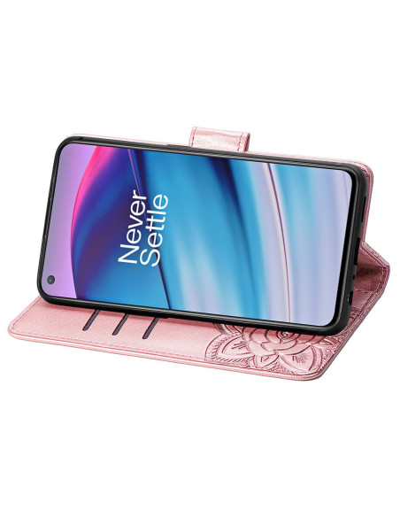 OnePlus Nord CE 5G Plånboksfodral PU-Läder 4-FACK Motiv Fjäril