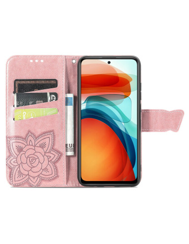 Xiaomi Redmi Note 10 Pro Plånboksfodral PU-Läder 4-FACK Motiv Fjäril