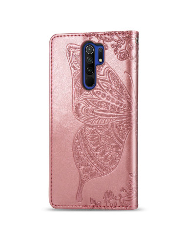Xiaomi Redmi 9 Plånboksfodral PU-Läder 4-FACK Motiv Fjäril