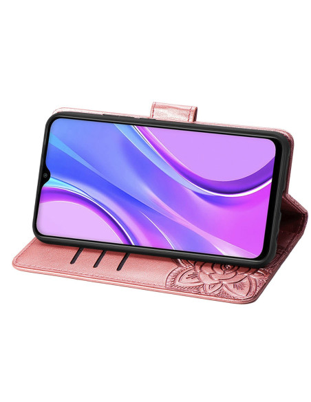 Xiaomi Redmi 9 Plånboksfodral PU-Läder 4-FACK Motiv Fjäril
