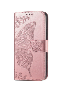 OnePlus 8 Pro Plånboksfodral PU-Läder 4-FACK Motiv Fjäril