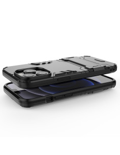 Fram- och baksidan av iPhone 13 Pro skalet ThinArmor med kickstand i svart 2