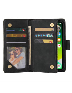 iPhone 13 Pro Multifunktionellt Plånboksfodral Zipper 8-Fack