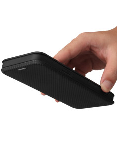 Flipfodral i karbonfiberdesign för iPhone 13 Pro med öppet kortfack och stativfunktion 2