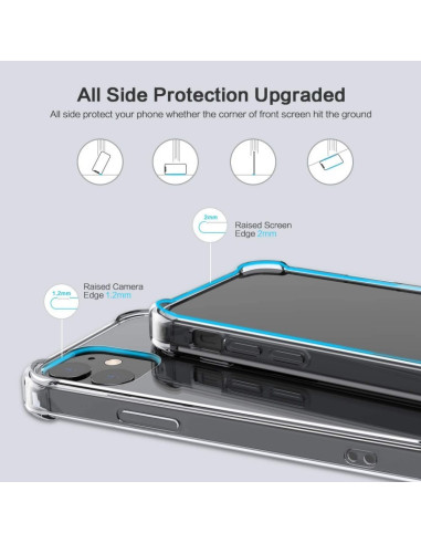 iPhone 13 Pro skal med förstärkta hörn, sett från ovan med fokus på skärmskyddet