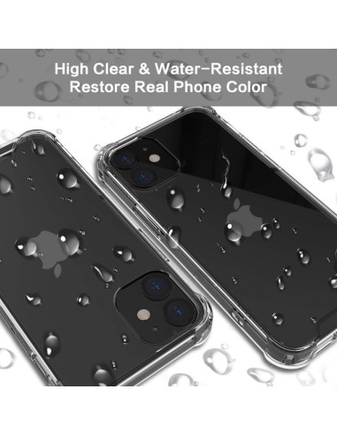 iPhone 13 Pro skal med förstärkta hörn, visat med vattendroppar för att illustrera skydd mot väta
