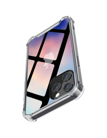 iPhone 13 Pro Max skal i transparent TPU med förstärkta hörn, sedd från sidan