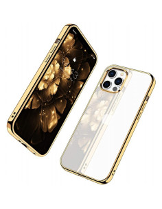 Svart stöttåligt mjukt skal för iPhone 12 med detaljerad vy framifrån och från sidan 2