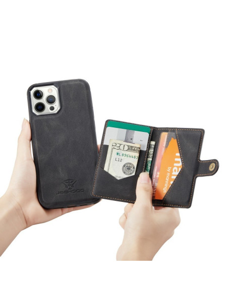 iPhone 13 Pro Max Stöttåligt Skal med Magnetisk Korthållare JeeHood