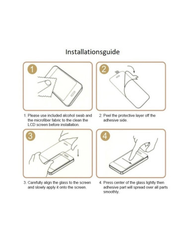 Härdat glas för Motorola Edge 20 Lite, visat från sidan med installationsguide
