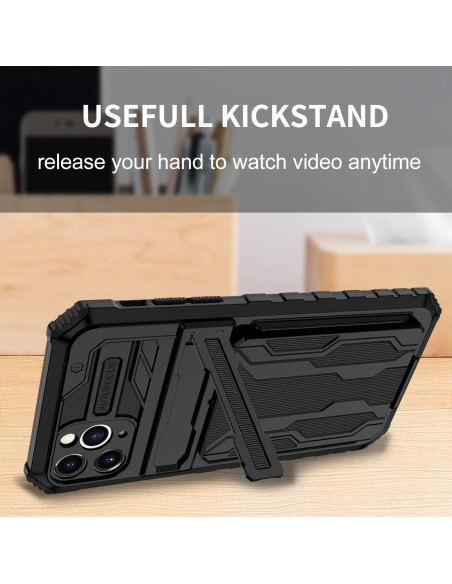 iPhone 11 Pro Max Stöttåligt Skal Kickstand &amp; Kortfack ThinArmor V3