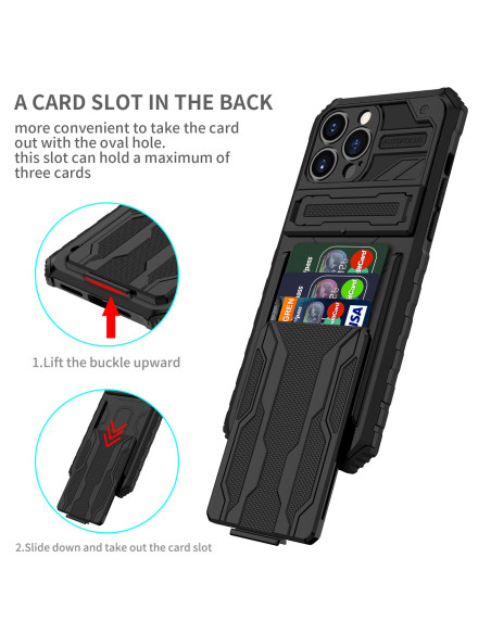 iPhone 13 Pro Stöttåligt Skal Kickstand &amp; Kortfack ThinArmor V3