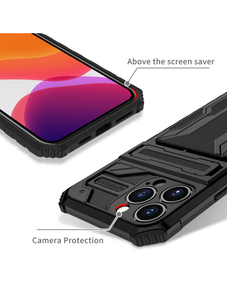 iPhone 13 Pro Stöttåligt Skal Kickstand &amp; Kortfack ThinArmor V3