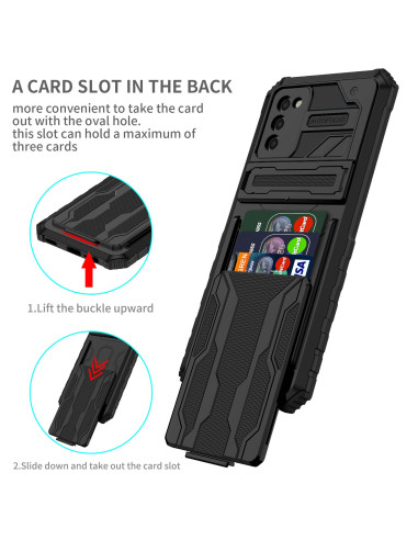 Samsung A02s Stöttåligt Skal Kickstand &amp; Kortfack ThinArmor V3