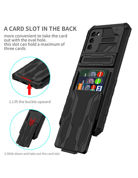 Samsung A02s Stöttåligt Skal Kickstand &amp; Kortfack ThinArmor V3