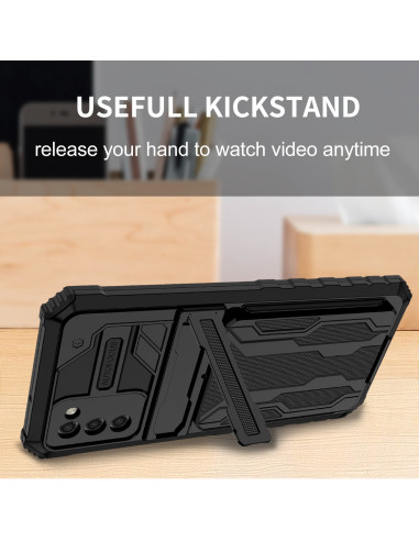 Samsung A02s Stöttåligt Skal Kickstand &amp; Kortfack ThinArmor V3