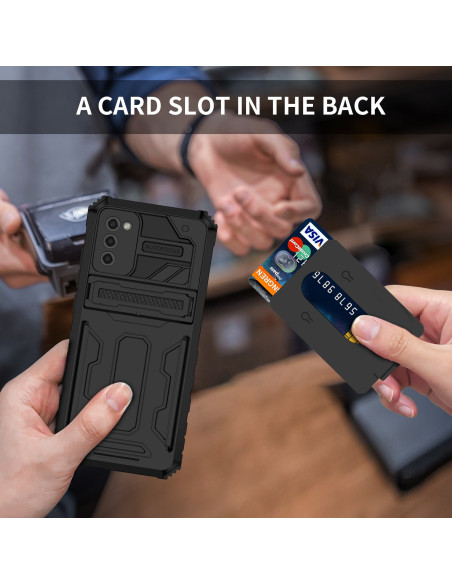 Samsung A02s Stöttåligt Skal Kickstand &amp; Kortfack ThinArmor V3