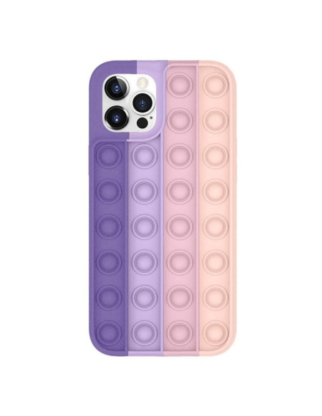 iPhone 13 skal i lila och rosa med pop-it funktioner, sett bakifrån