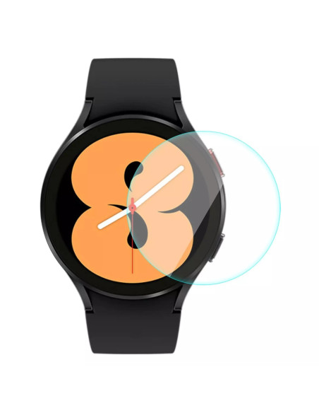 Härdat glas monterat på en Galaxy Watch 4/5 40mm med tydlig display