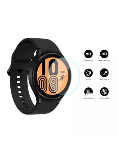 Galaxy Watch 4/5 40mm med skärmskydd och tydlig display i användning