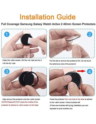 Installationsguide för härdat glas till Galaxy Watch 4 42mm med steg-för-steg instruktioner