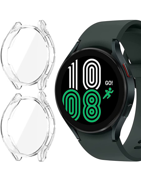 2-PACK Heltäckande Galaxy Watch 4 40mm Ultratunnt TPU Skal Liquid