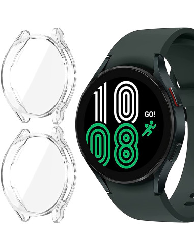 2-PACK Heltäckande Galaxy Watch 4 44mm Ultratunnt TPU Skal Liquid