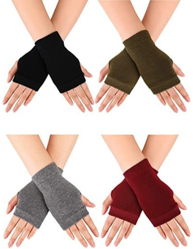 4-PACK Fingerlösa Vantar / Torgvantar