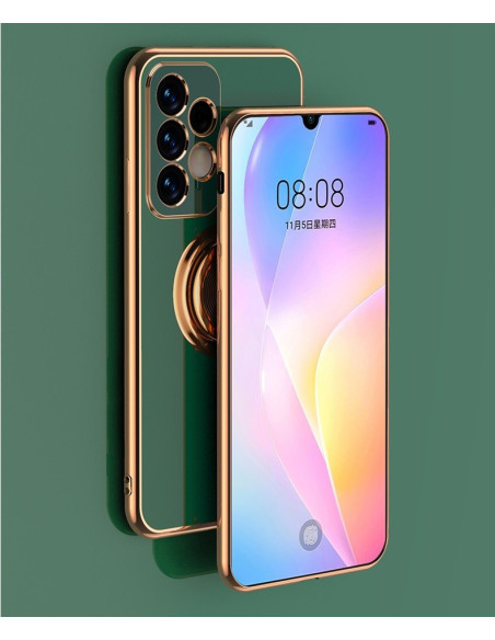 Samsung A52/A52s skal med ringhållare, sett framifrån med telefon monterad