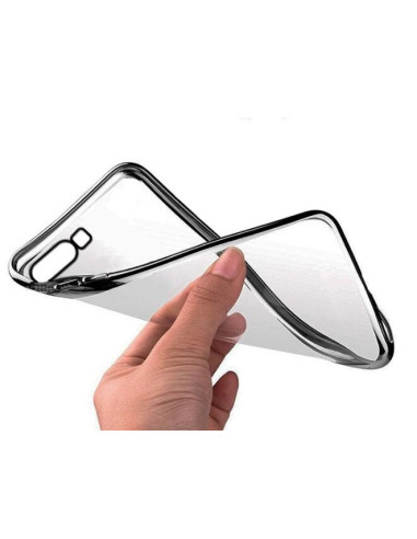 Närbild av rosenguld TPU-skal för Honor 9, hålls i handen med transparent design