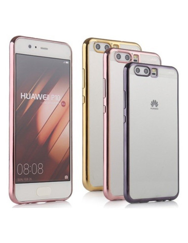 Rosenguld TPU-skal för Huawei P10 med transparent baksida och förstärkta hörn