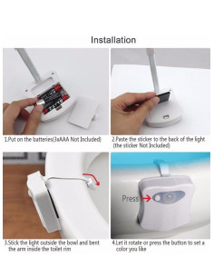 Toalettbelysning LED Olika Färger