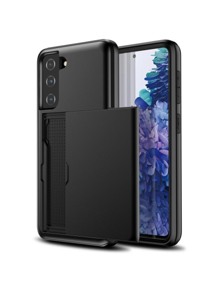 Samsung S22 Plus skal med kortfack, sett från sidan med öppet fack
