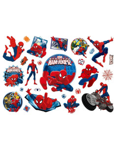 Ark med 15 Spiderman-tatueringar i olika motiv och storlekar