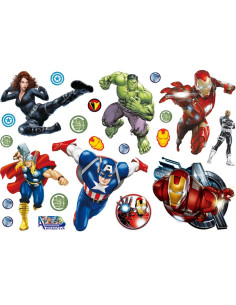 Ark med 15 Avengers-tatueringar i färgglada motiv som inkluderar superhjältar