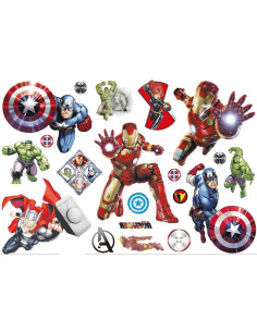 Ark med 15 olika Avengers-tatueringar i färgglada motiv