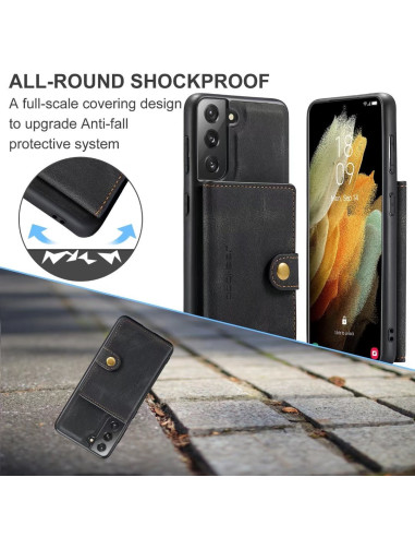 Samsung S22 Stöttåligt Skal med Magnetisk Korthållare JeeHood