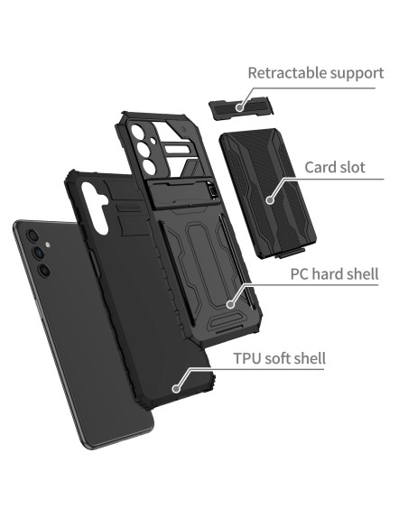 Samsung A13 5G / A04s Stöttåligt Skal Kickstand &amp; Kortfack ThinArmor V3