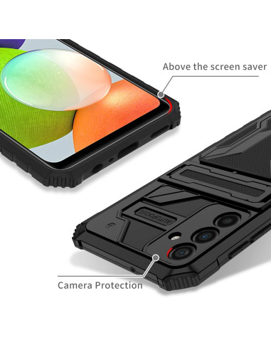 Samsung A13 5G / A04s Stöttåligt Skal Kickstand &amp; Kortfack ThinArmor V3