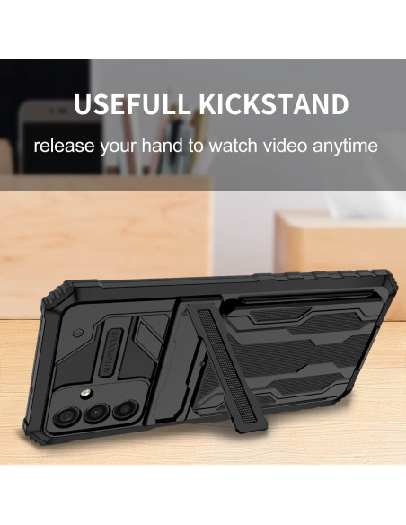 Samsung A13 5G / A04s Stöttåligt Skal Kickstand &amp; Kortfack ThinArmor V3