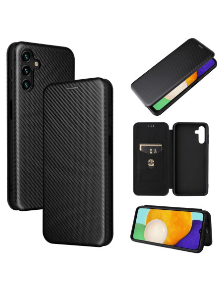 Flipfodral för Samsung A13 5G och A04s med kortfack, sett framifrån och bakifrån