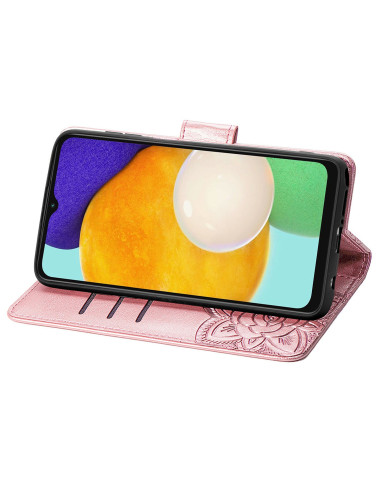 Samsung A13 (4G/5G) / A04s Plånboksfodral PU-Läder 4-FACK Motiv Fjäril