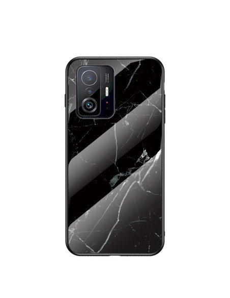 Marmorskal för Xiaomi Mi 11T / 11T Pro med svart och vit mönstring, sett framifrån